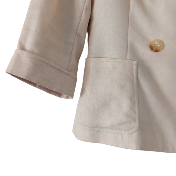 Ralph Lauren Black Label Linen And Wool Blazer Neutral Size 6 - Picture 5 of 16